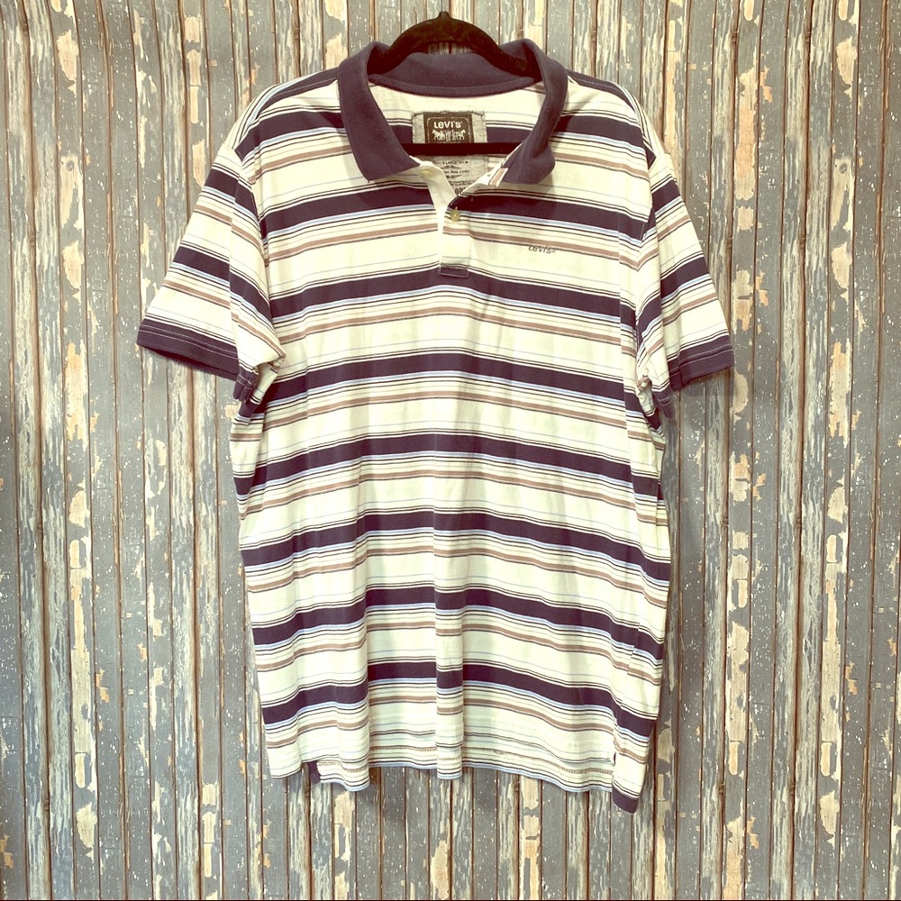 Levi’s Polo Collared Striped Shirt